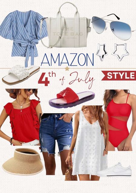 

🇺🇸Patriotic outfit, red white blue outfit, 4th of July style, USA style, flag, usa shirt, Jean shorts, boots, Amazon style, outfit idea, outfit inspo, vacation, fun in the sun, beach, bbq, outdoor , parade outfit 

Amazon, summer, 2023, Outfits, travel outfits / summer inspiration  / shoes, sandals / travel / Vacation / Beach wear/ travel outfit / outfit inspo / Sunglasses | Beach Tote | Heels | Amazon Fashion  Fashion | Nordstrom | Handbags  dress / spring wear #LTKfit 

#LTKFind #LTKbeauty #LTKstyletip
