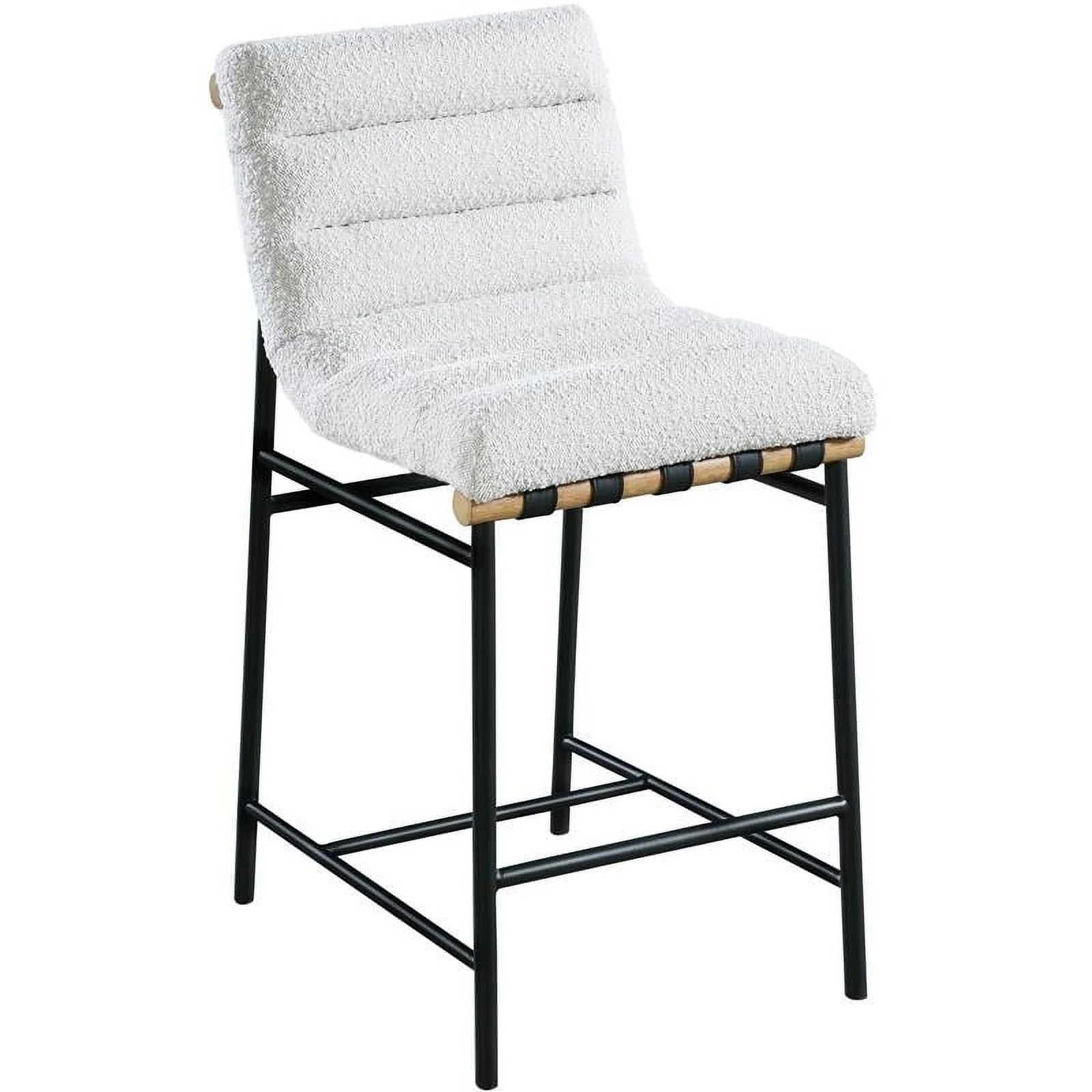 Meridian Furniture Burke Cream Faux Leather Counter Stool | Walmart (US)