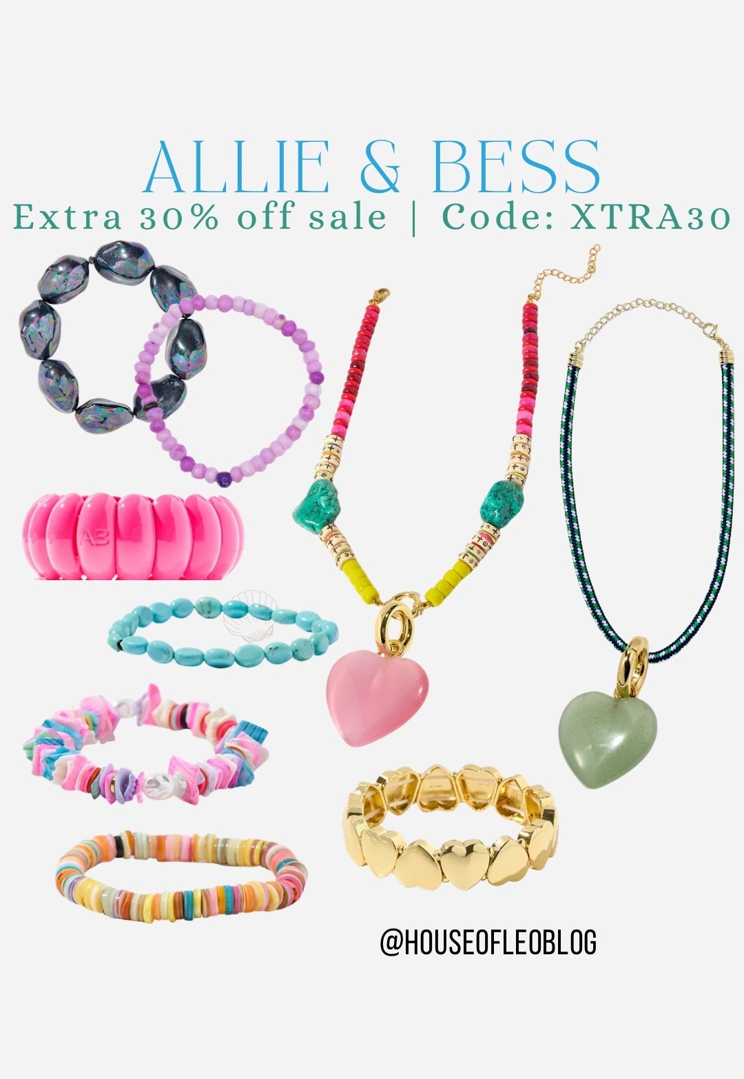 Extra at 30% off w/code XTRA30 on 4/26 only. Heart necklace, beaded bracelets.

#LTKSaleAlert