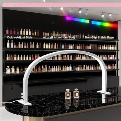 Professional 29" Half Moon LED Light For Nail Desk, 48W Adjustable Brightness & Color Temperature, 180-Degree Shadow-Free Illumination For Nail Tech, | Wayfair North America
