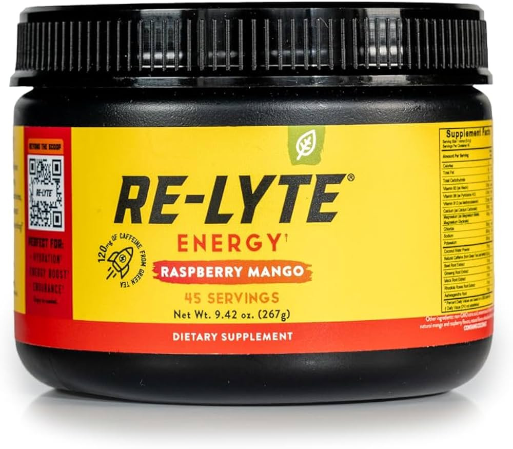 REDMOND Re-Lyte Energy Electrolyte Mix, Raspberry Mango, 8.6oz Jar | Amazon (US)