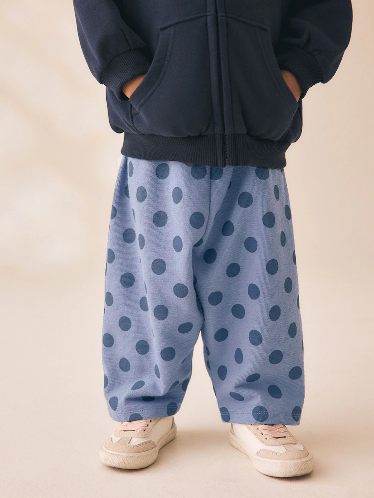 Blue Spot Flower Barrel Leg Trousers (3mths-7yrs) | Next US