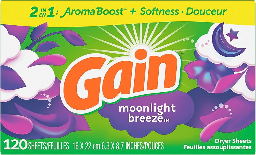 Gain Dryer Sheets, Moonlight Breeze Scent, 120 Count | Amazon (US)