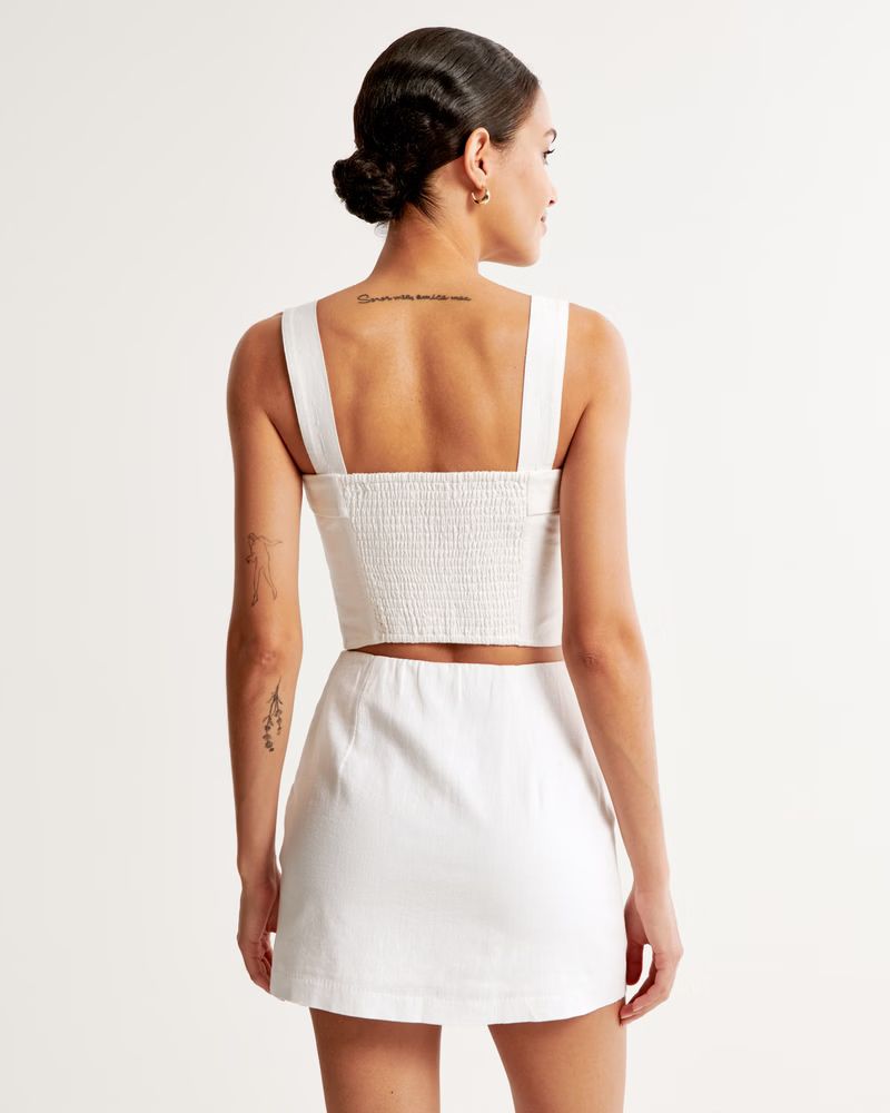 Linen-Blend Mini Skort | Abercrombie & Fitch (US)