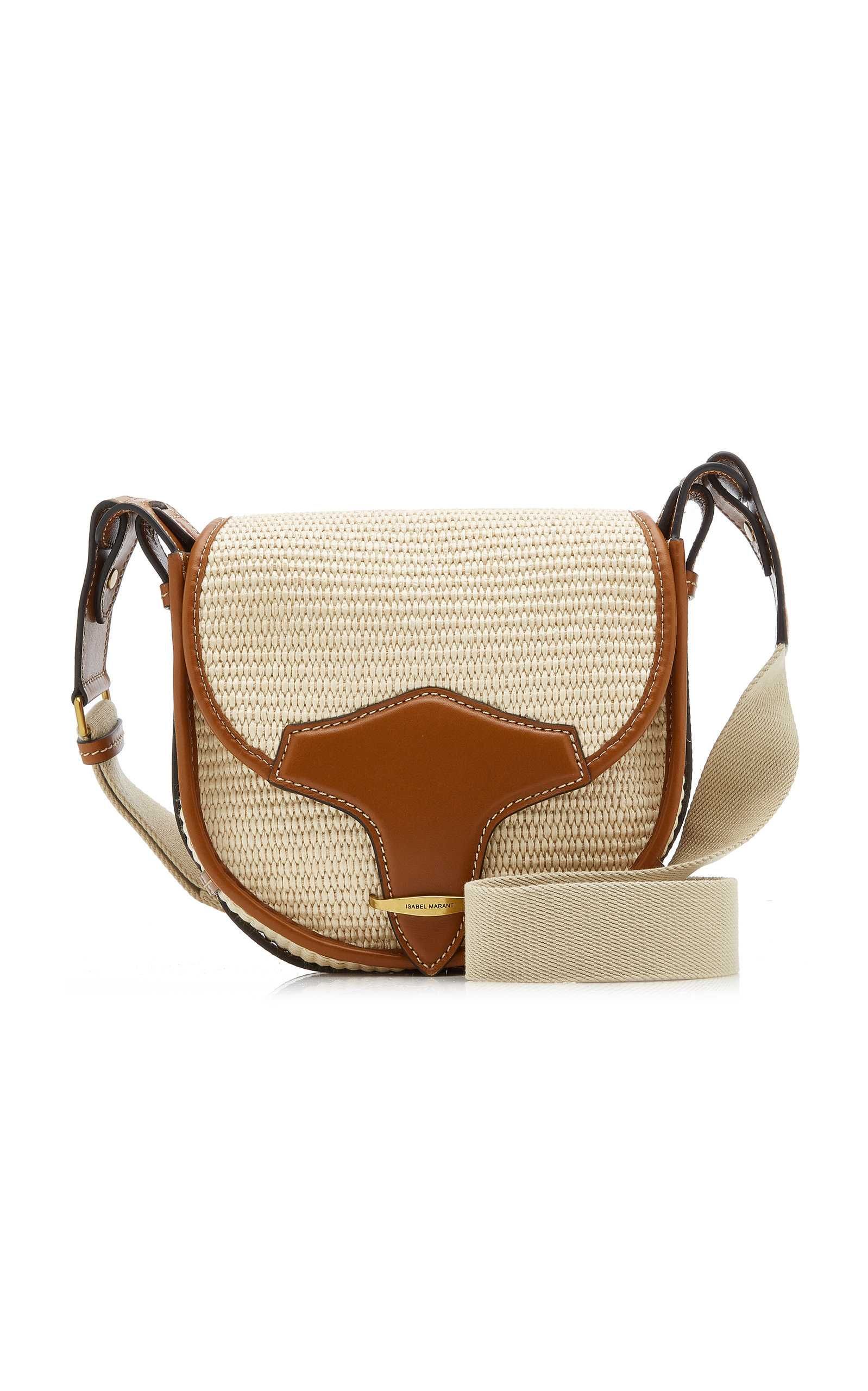 Botsy Leather-Trimmed Raffia Crossbody Bag | Moda Operandi (Global)