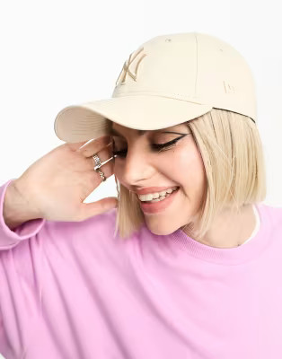 New Era 9Forty NY cap in off white tonal | ASOS (Global)
