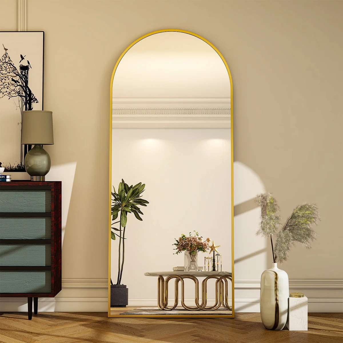 Oversized Full Length Mirror Arch Floor Mirror Wall Mirror Hanging Or Leaning Full Body Mirror Wi... | Wayfair North America