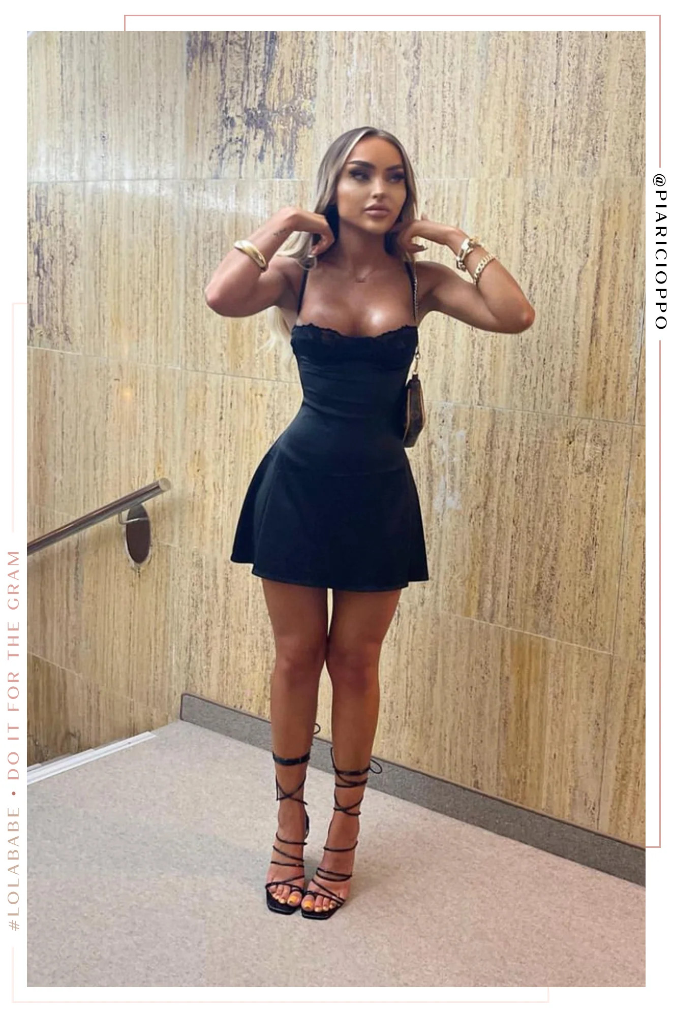 Miss Lola | Black Mini Slip Dress | MISS LOLA