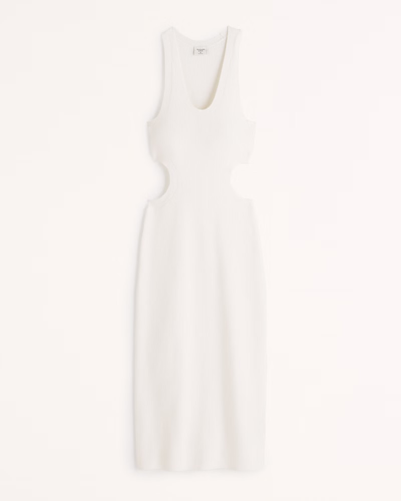Elevated Knit Side Cutout Midi Dress | Abercrombie & Fitch (US)