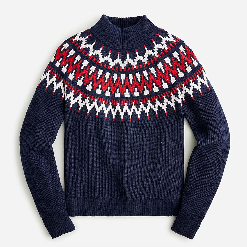 Fair Isle mockneck pullover sweater | J.Crew US