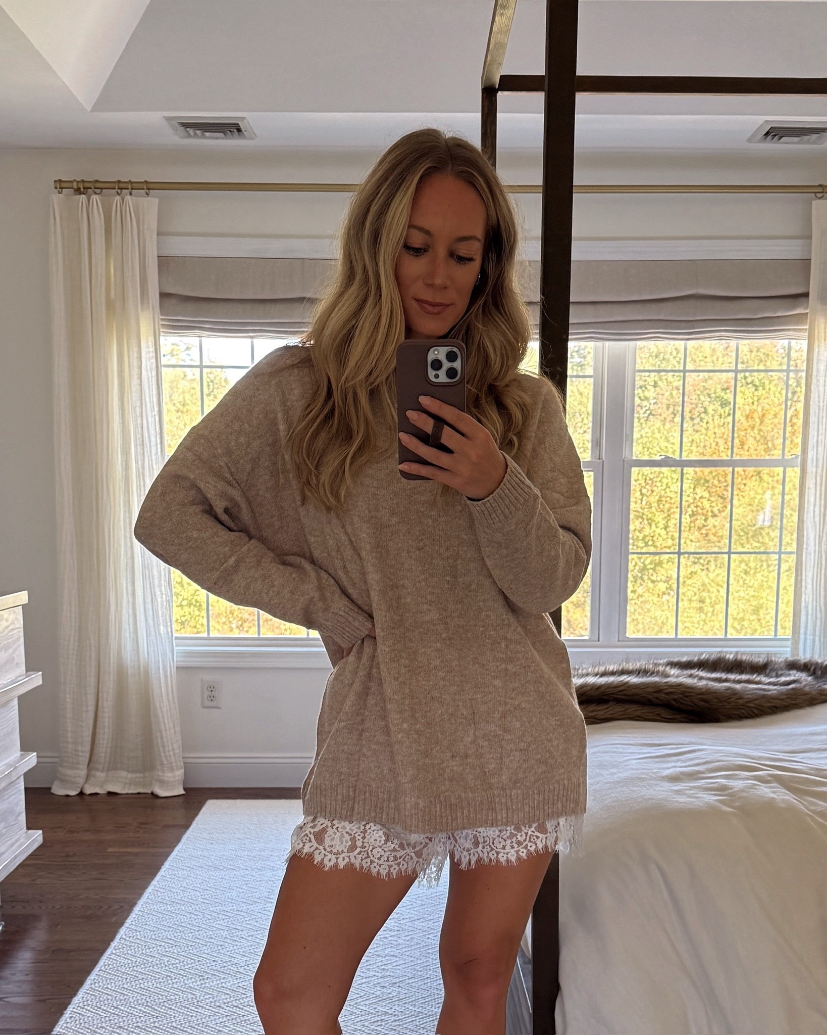 AMAZON PRIME DAY 
Oversized tan sweater paired with silk satin shorts both in size small! 

Amazon fashion, Amazon deals, Amazon sweater, slouchy sweater, over sized sweaters, fall fashion, prime day deals, fall outfits 

#LTKFindsUnder100 #LTKStyleTip #LTKSaleAlert