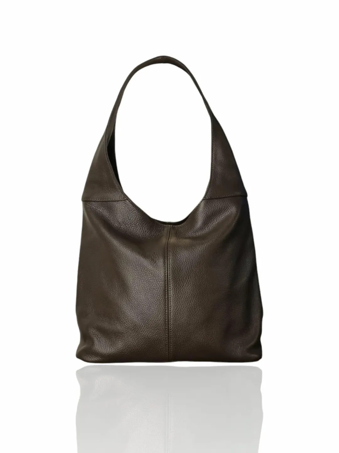 Italian Leather Chocolate Brown Hobo Bag: Slouch Tote Handbag - Etsy Canada | Etsy (US)