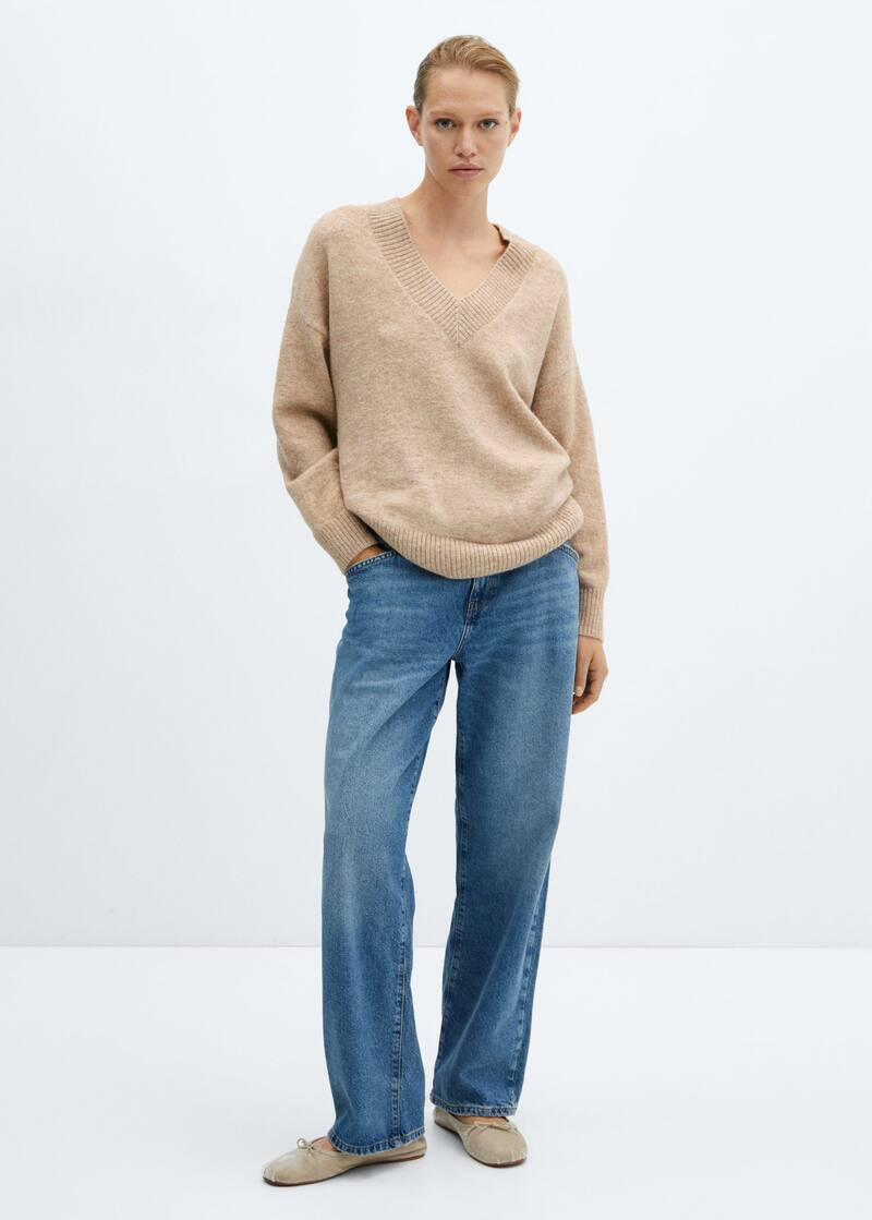 Oversized v-neck sweater -  Women | Mango USA | MANGO (US)