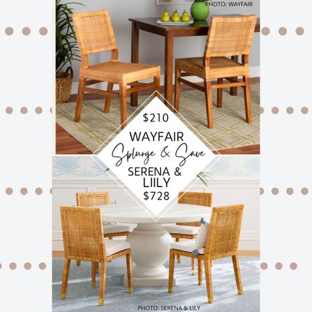 🚨New Find🚨 You loved my Serena and Lily Balboa Counter Stool Look for Less so much that I had to tackle the Balboa armchair and dining chair. 

Just like the counter stool, they are made of a beachy wicker rattan, have the same square shape, come with white cushions, and have the coastal decor vibe that Serena and Lily is famous for. 

I would use these wicker chairs at a dining table,  but you could totally use them as accent chairs or even as a coastal office chair. 

#serenaandlily #diningchairs #diningroom #kitchenchairs #kitcheninspo #coastal #lookforless #dupes #copycat #lookalike #homedecor #furniture #decor #coastalhome #serenaandlilydupe. Serena and Lily Balboa dining chair dupe. Serena and Lily dupes. Serena and Lily looks for less. Kitchen dining chairs. Dining room chairs. Coastal dining chairs. Coastal furniture. Design on a budget. Wayfair dupes. Balboa dining chair. Kitchen nook. Dining room. #balboa. Wicker dining chairs. Rattan dining chairs 

#LTKFind #LTKhome #LTKsalealert