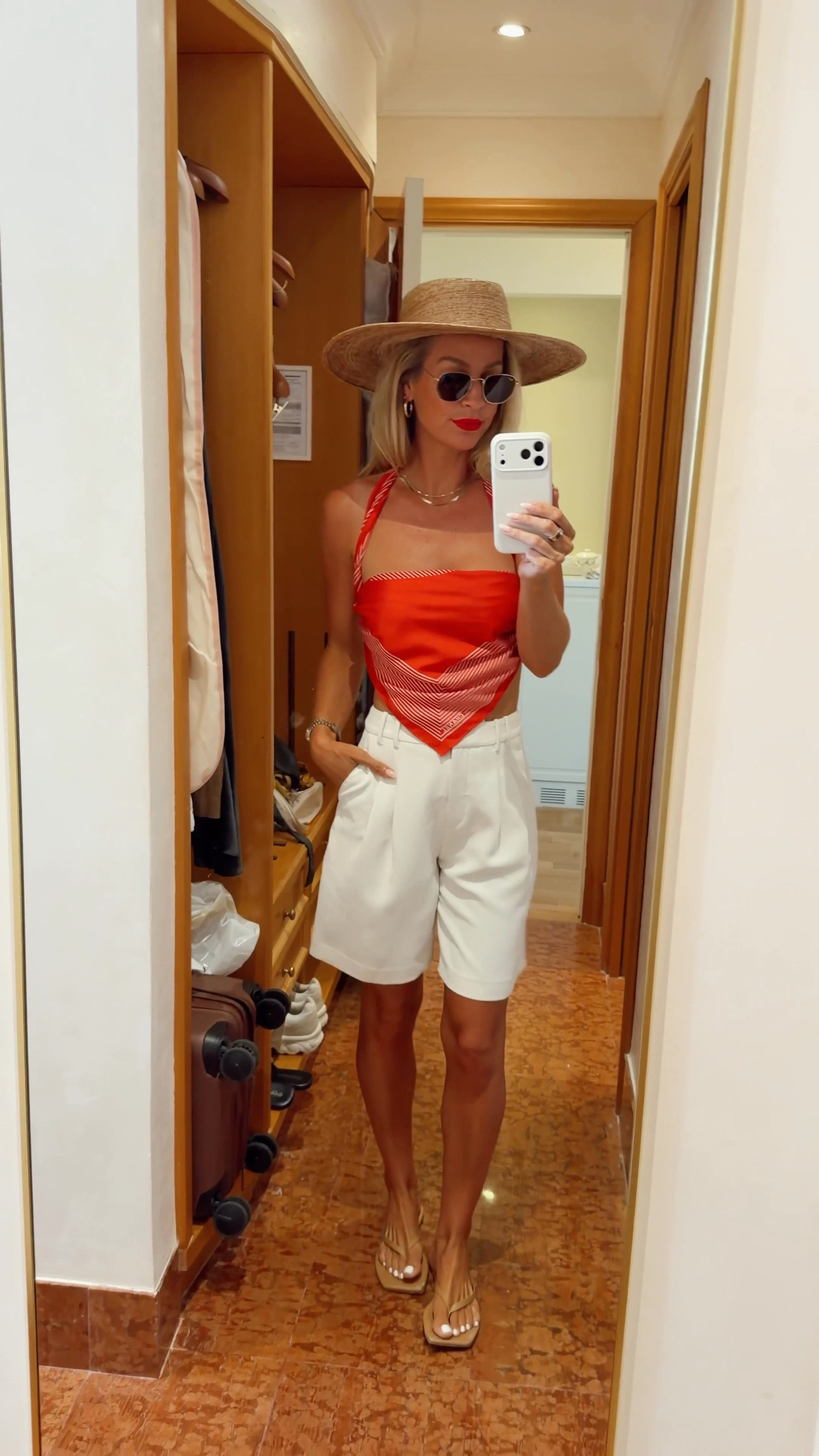 Scarf top outfit in Venice

Scarf is vintage Chanel -  check The Real Real for authentic vintage

Exact shorts are from Because of Alice

#LTKTravel