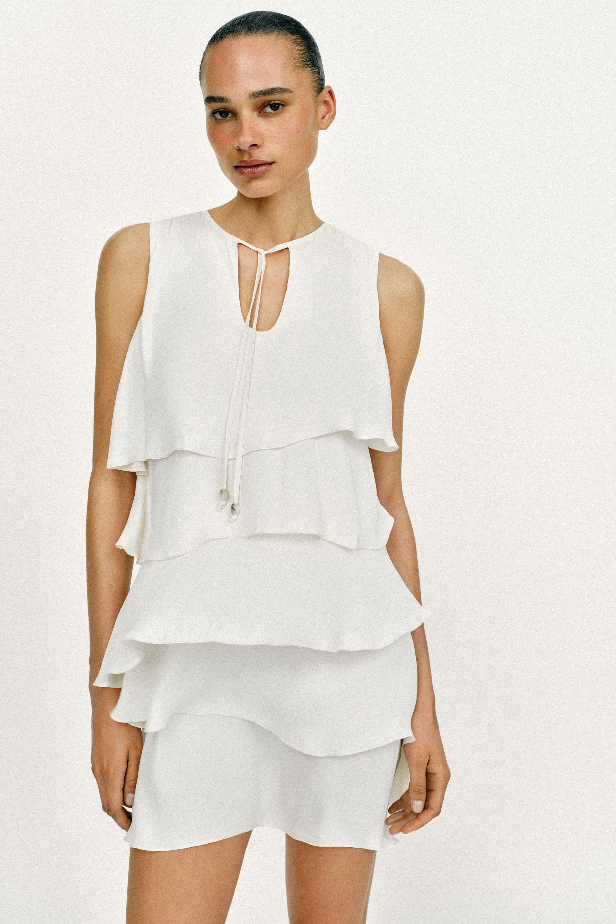 SHORT RUFFLED DRESS | Zara US