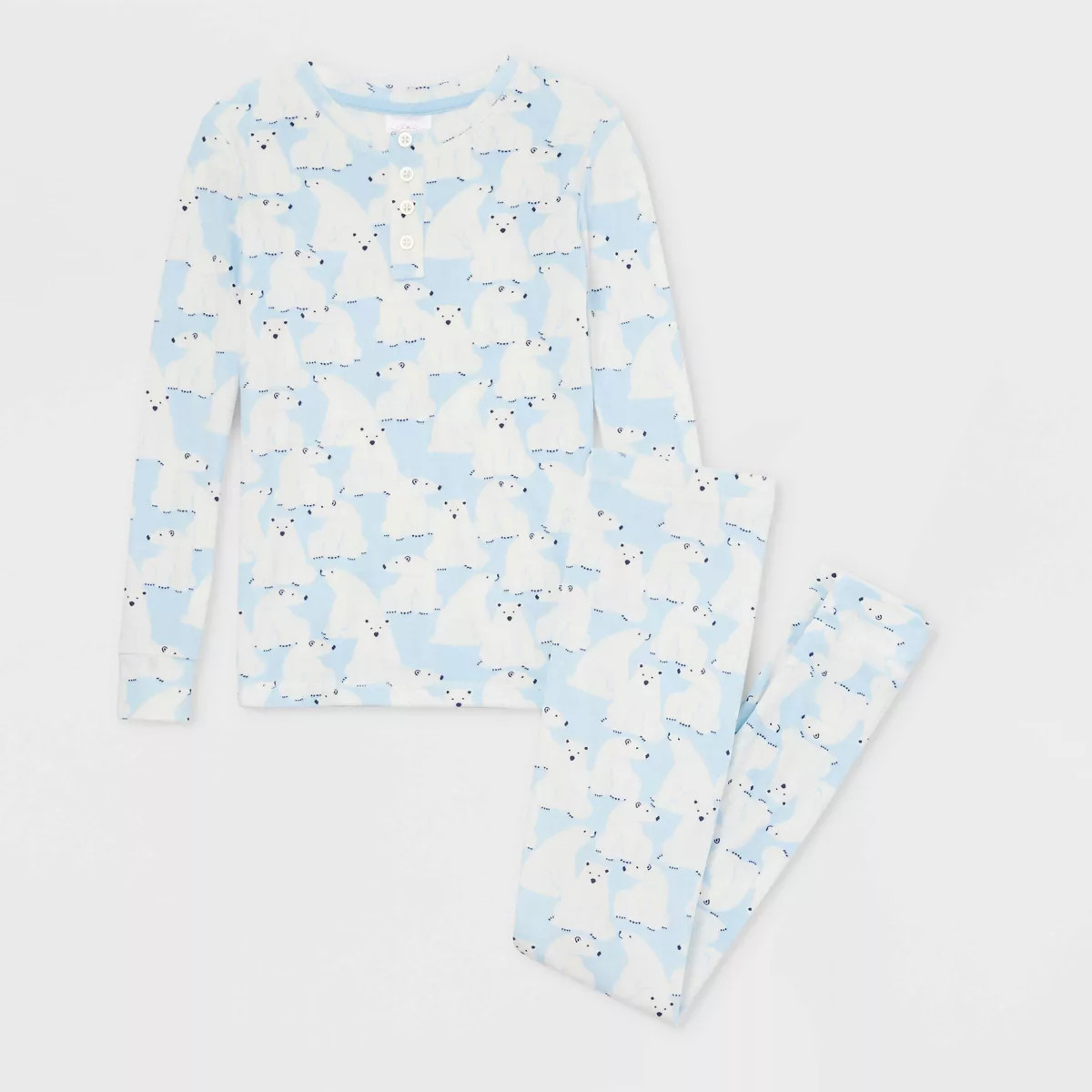 Kids' Polar Bear Print Microfleece Holiday Matching Family Pajama Set - Wondershop™ Blue 12 | Target