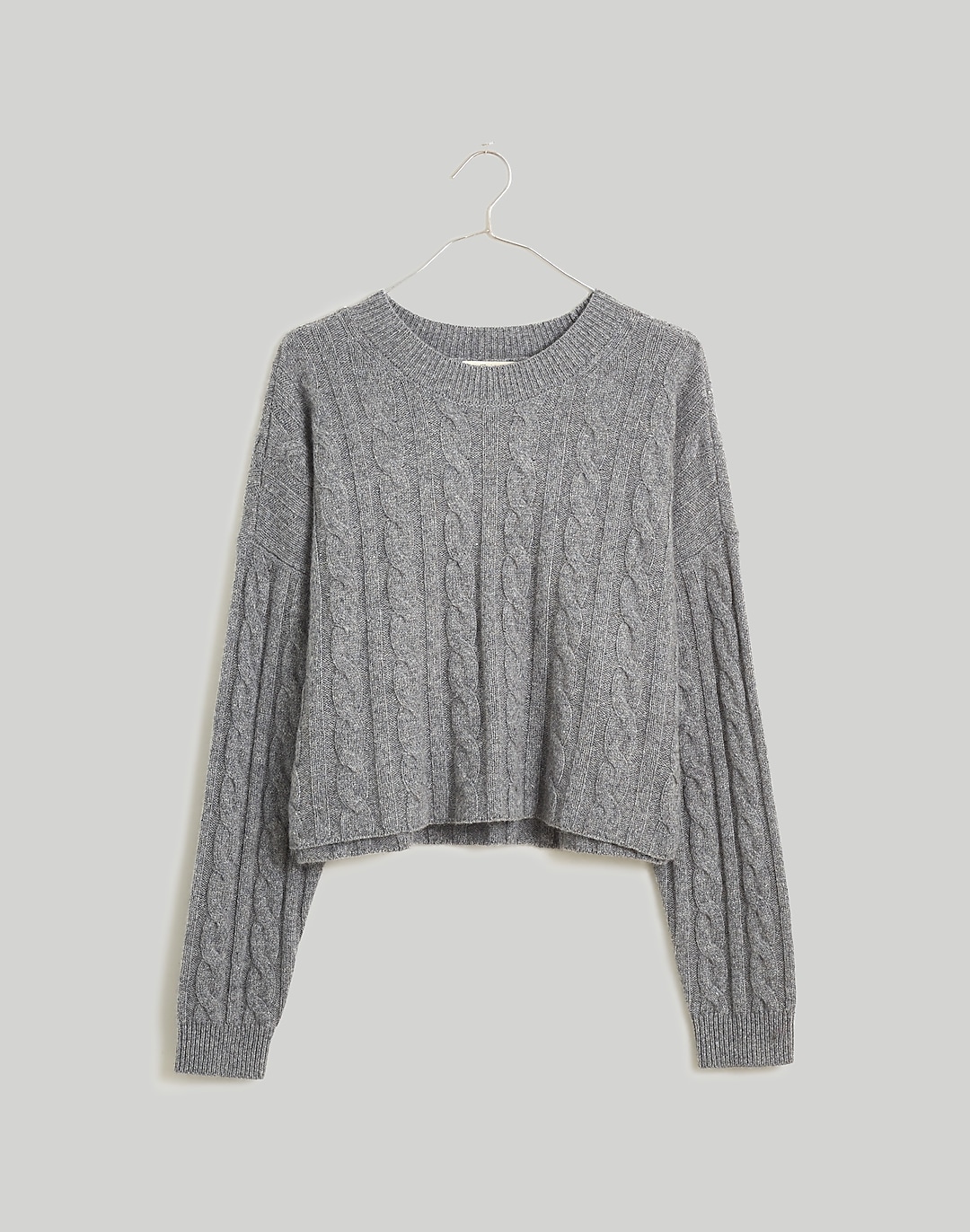 (Re)sourced Cashmere Cable-Knit Crop Sweater | Madewell