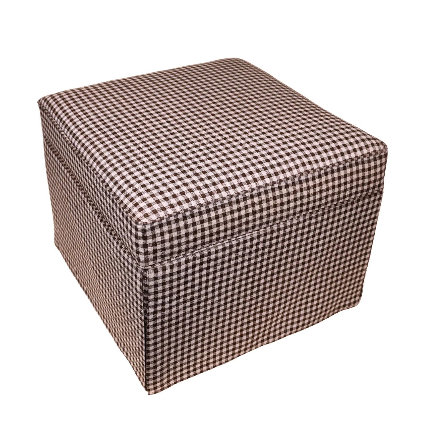 My Texas House Alamo Large Skirted Ottoman, Gingham Fabric | Walmart (US)