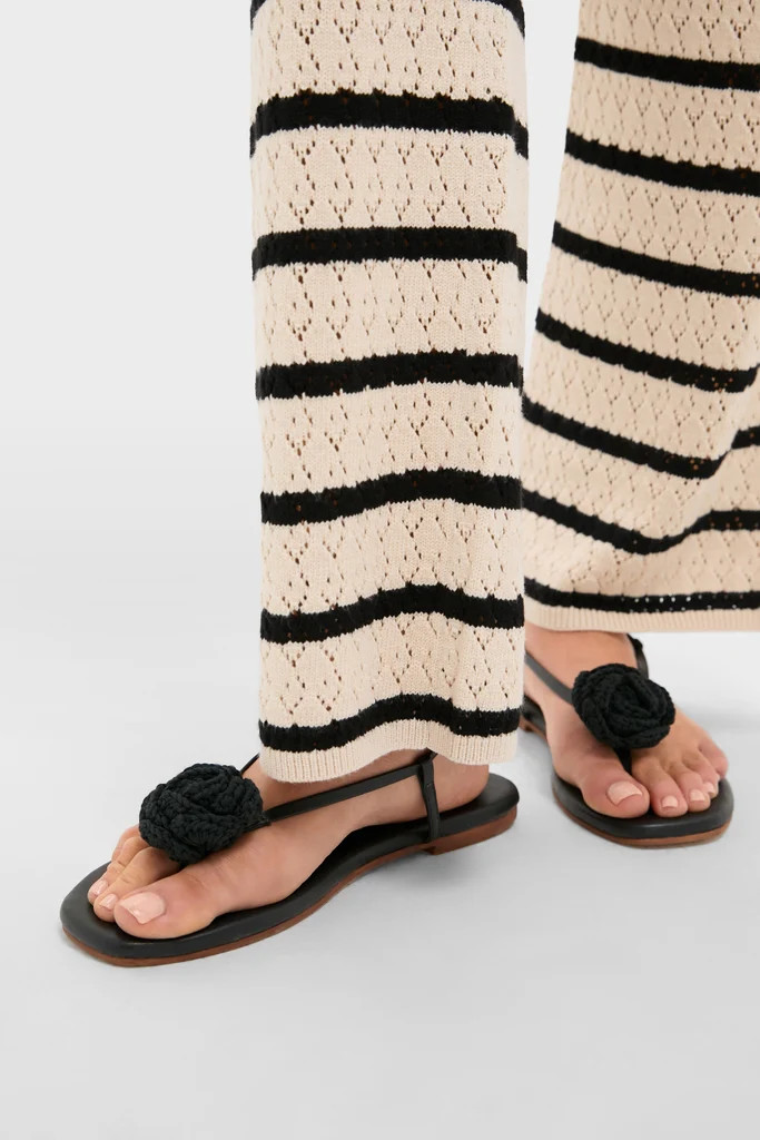 Black Flor Rose Wrap Sandals | Tuckernuck (US)