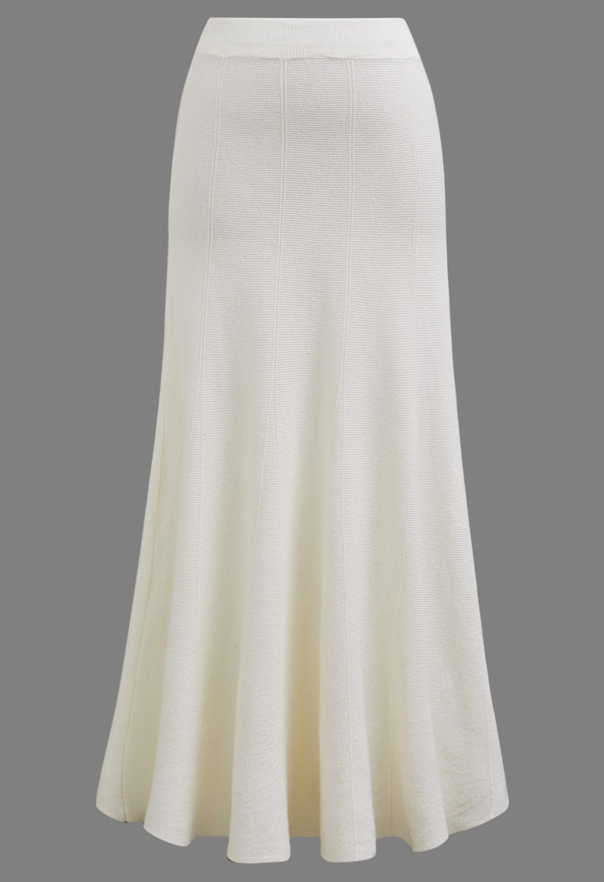 Permanent Mermaid Ribbed Knit Maxi Skirt in Cream | Chicwish