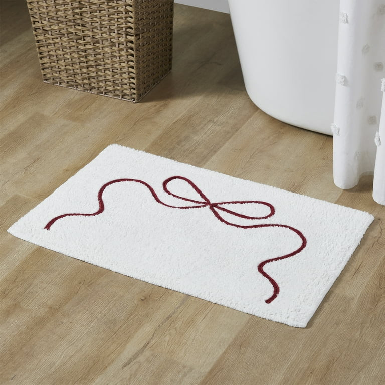 My Texas House White/Red Ribbon Cotton Bath Rug, 20" x 32" | Walmart (US)