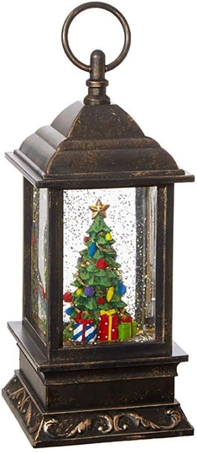 RAZ Imports 9.5" CHRISTMAS TREE LIGHTED WATER LANTERN,Bronze,4" x 9.5" | Amazon (US)