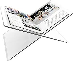 Dingelex Acrylic Book Holder 2 Piece Reading Stand for Open and Closed Books,Clear Book Display S... | Amazon (US)