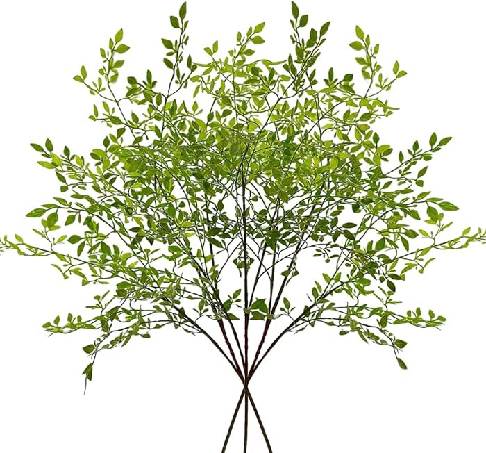 Artificial Plants 3PCS Artificial Ficus Branches Green Nandina 43" Tall Faux Plants Artificial Gr... | Amazon (US)