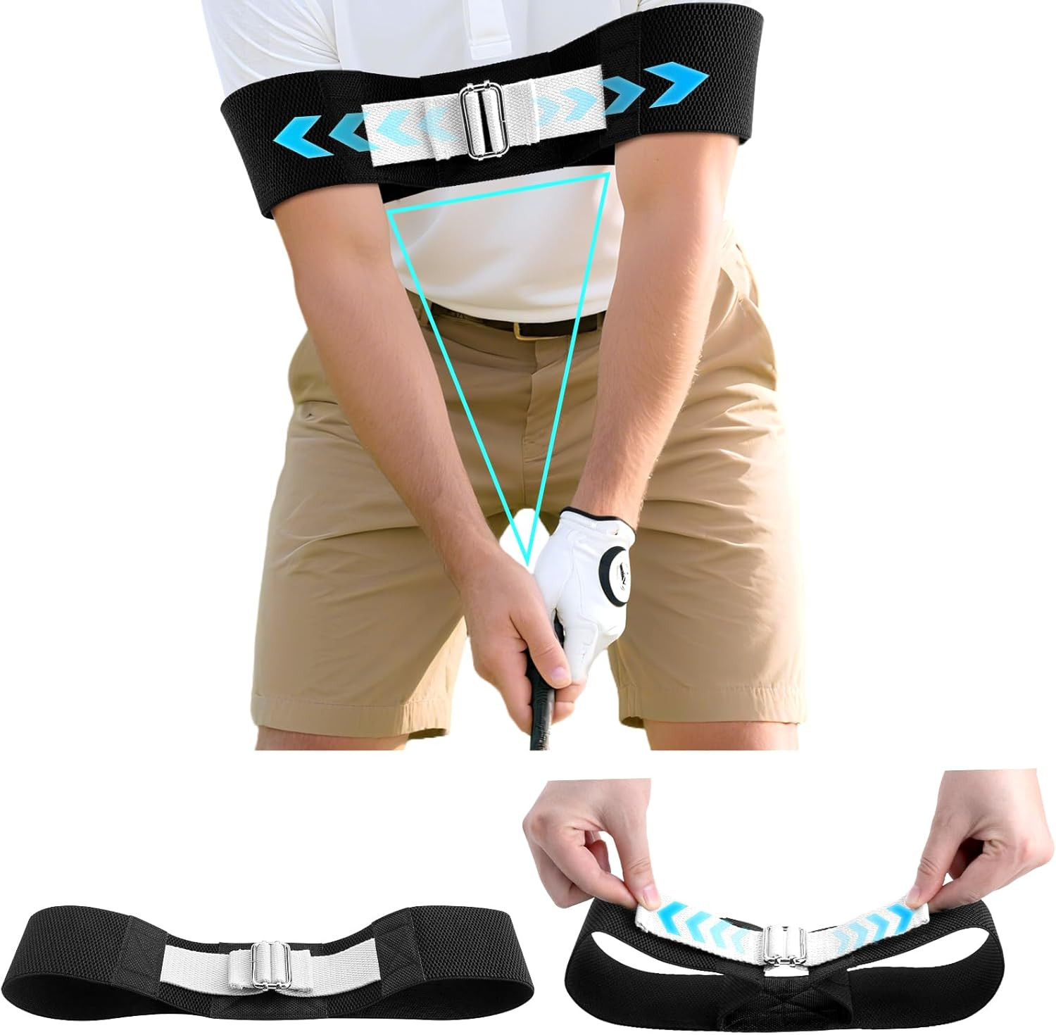 Adjustable Golf Swing Training Aid-Swing Correcting Arm Band, Fix Chicken Wing- Enhance Muscle Me... | Amazon (US)