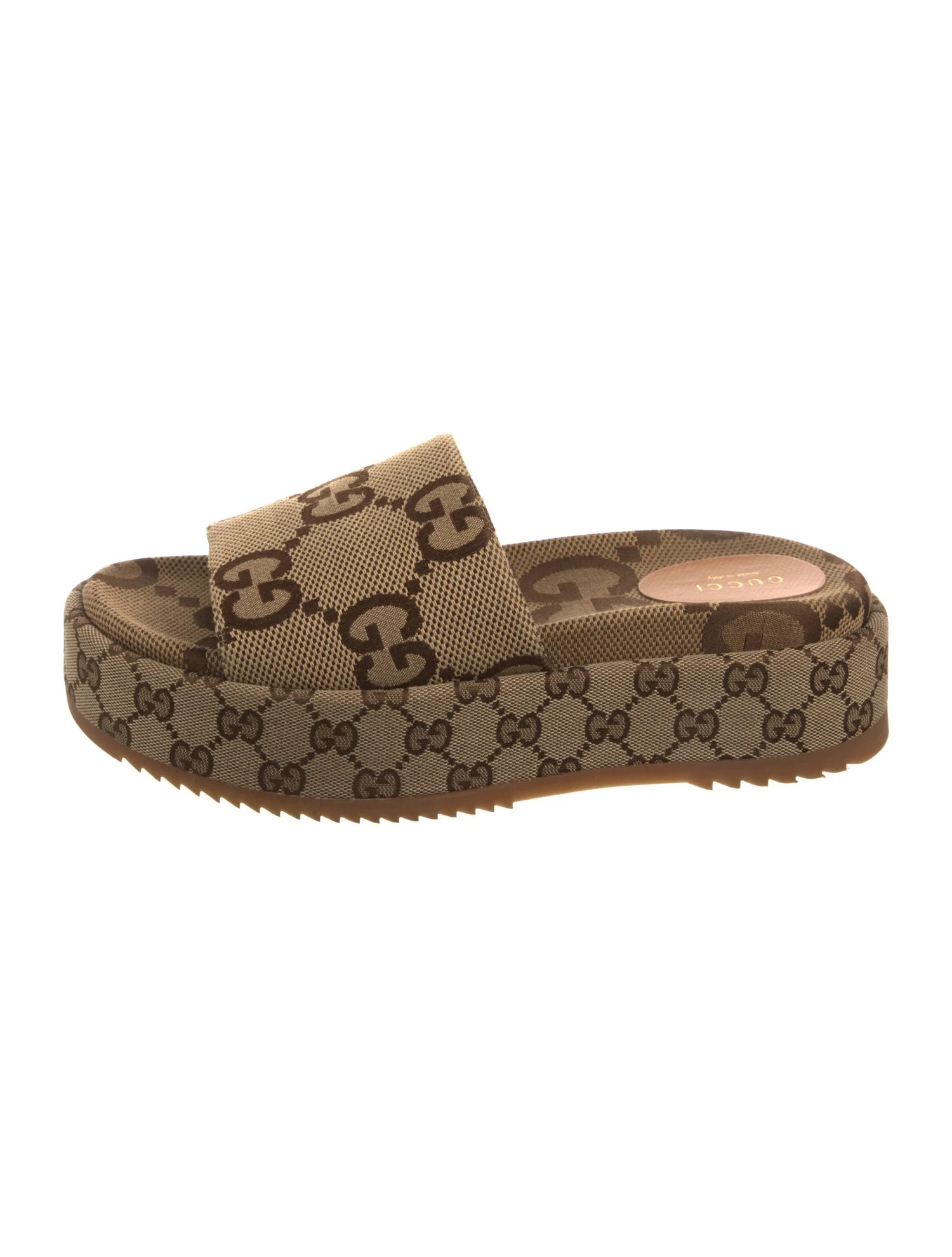 Gucci GG Canvas Canvas Slides - Brown Sandals, Shoes - GUC2029836 | The RealReal | The RealReal