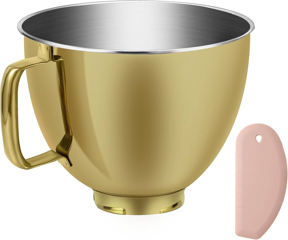 5 Quart Metallic Finish Stainless Steel Mixer Bowl for KitchenAid Classic&Artisan Series 4.5-5 QT... | Amazon (US)