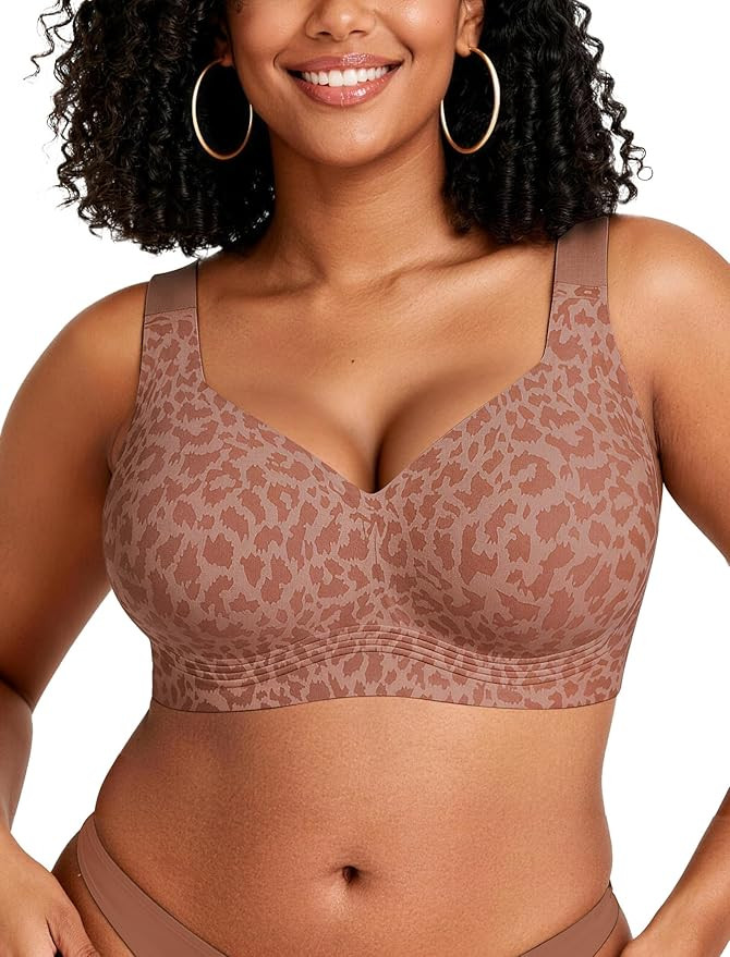 OEAK Womens Wireless Jelly Bra Plus Size Supportive Seamless Bras Full Coverage Push Up Comfortab... | Amazon (US)