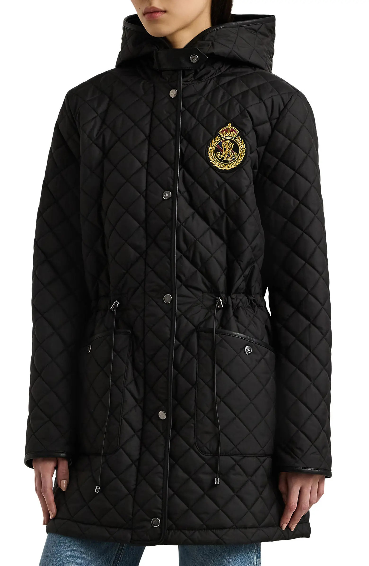 Crest Logo Quilted Coat | Nordstrom