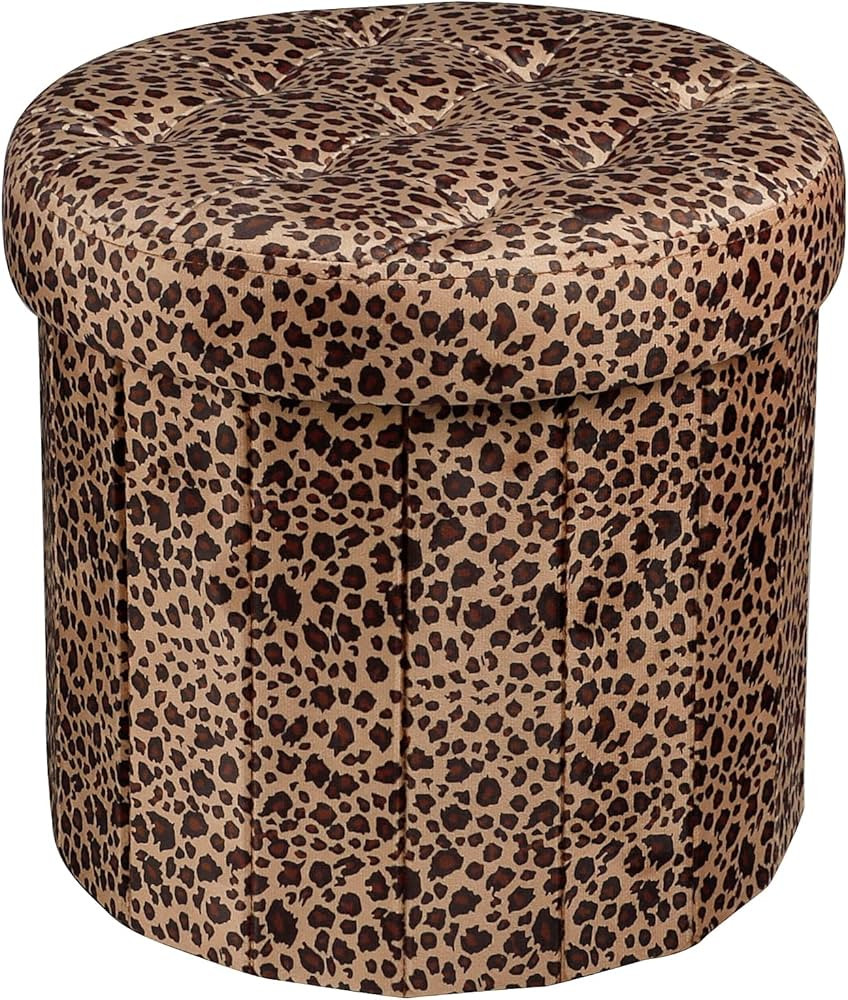 Bsketa Storage Ottoman, Folding Foot Stool with Thicker Foam Padded Seat Small Velvet Storage Ott... | Amazon (US)