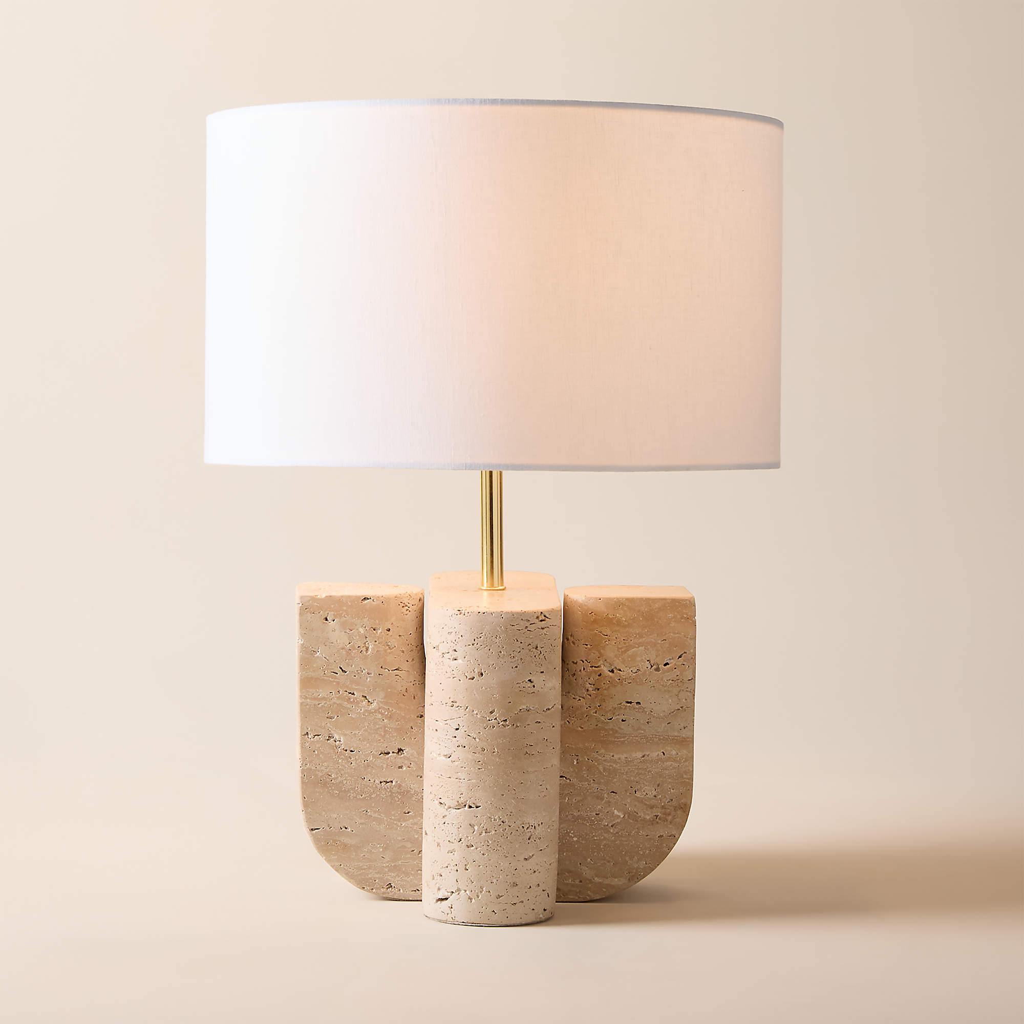 Peniche Travertine Table Lamp + Reviews | CB2 | CB2