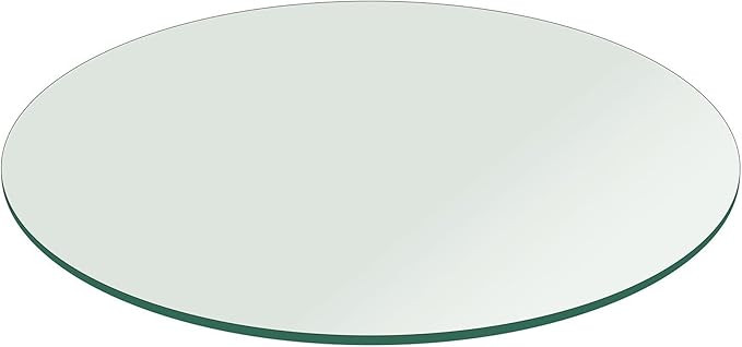 Fab Glass and Mirror 30" Round 1/4" Inch Thick Tempered Flat Edge Polish Glass Table Top, Clear | Amazon (US)