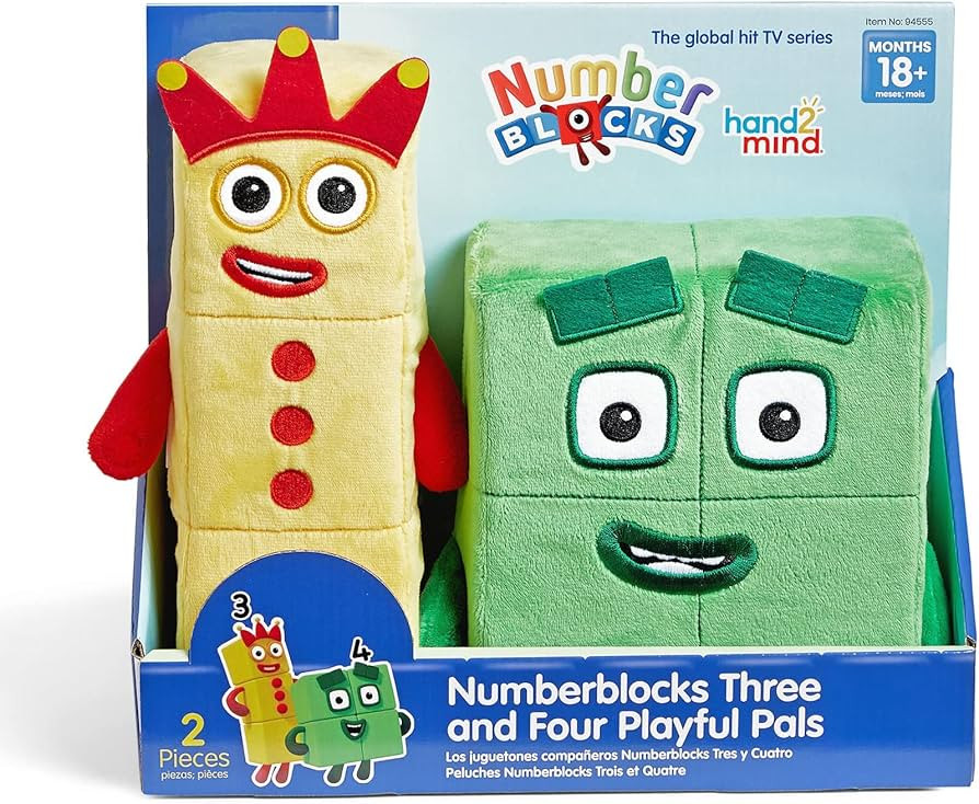 hand2mind Numberblocks Three and Four Playful Pals, Cartoon Plush Toys, Plush Figure Toy, Kids St... | Amazon (US)