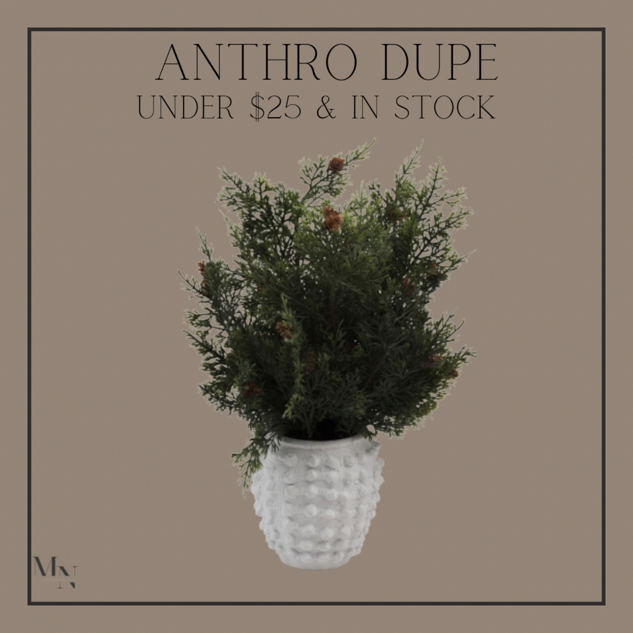 Anthro dupe. IN STOCK & under $25. Run!! 🏃 

#LTKSeasonal #LTKHoliday #LTKhome