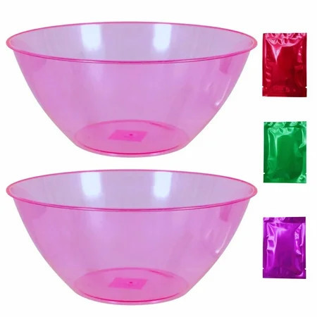 Valentine's Light Pink Plastic Bowls, 7x11.25-in. Transparent Food Container (Pack of 2) Party Gourmet Serving Trays Cookies Candies Chocolates Bowl Home Office Decor & Bonus Snoep in Beperkte Oplage | Walmart (US)