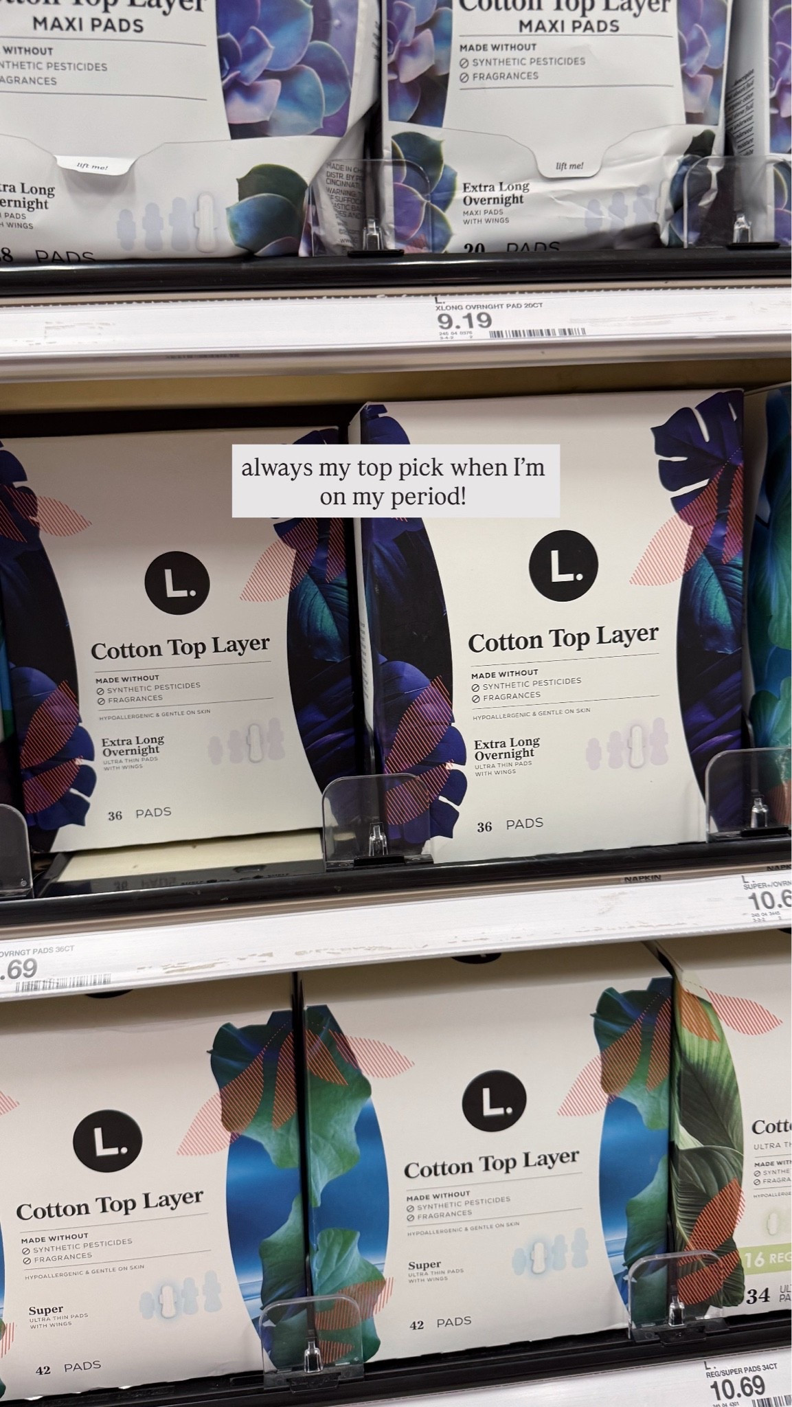 #ad the only period products I’ll use because they’re made with 100% US organic cotton & absolutely no fragrances or synthetic pesticides! @thisislbrand @Target #TargetPartner #chooselove #chooseL #sponsored #thisisldesignerseries