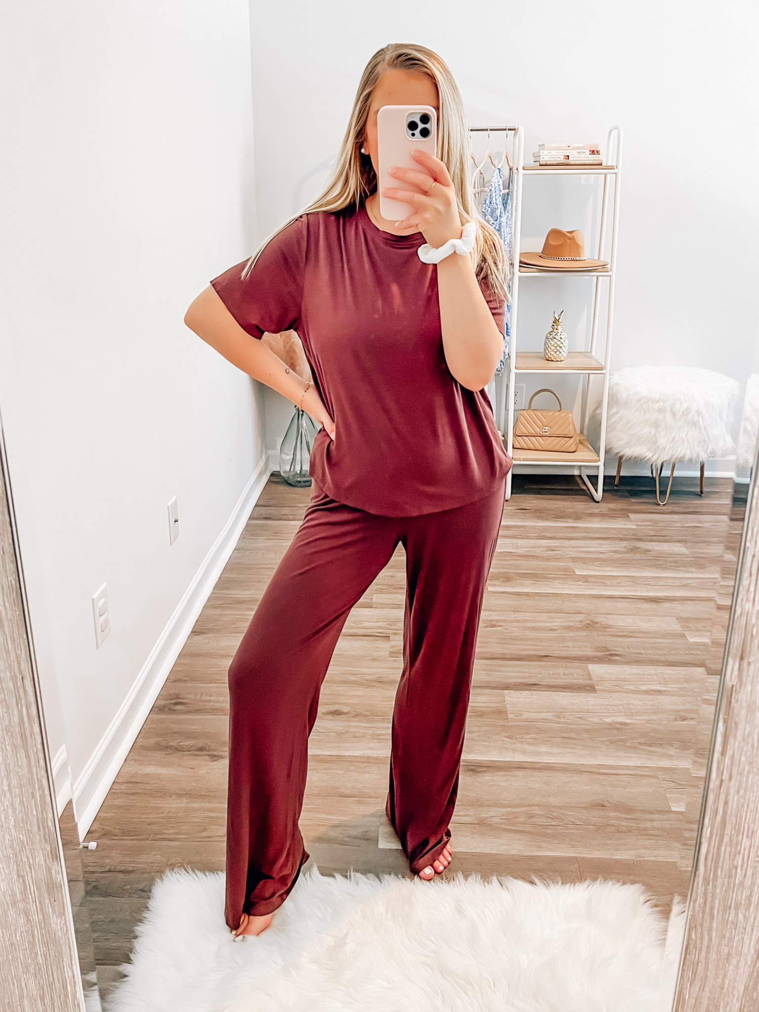 Cozy postpartum loungewear 🤎 I loveeeee this pj set so much! I lived in this newly postpartum and still wear it all the time because it’s so incredibly soft and comfy 👏🏼 This is the shade coffee and I’m wearing a size small! 

Pajama set, lounge set, loungewear, nuuds, postpartum outfit, postpartum loungewear 

#LTKStyleTip #LTKBump #LTKFindsUnder100