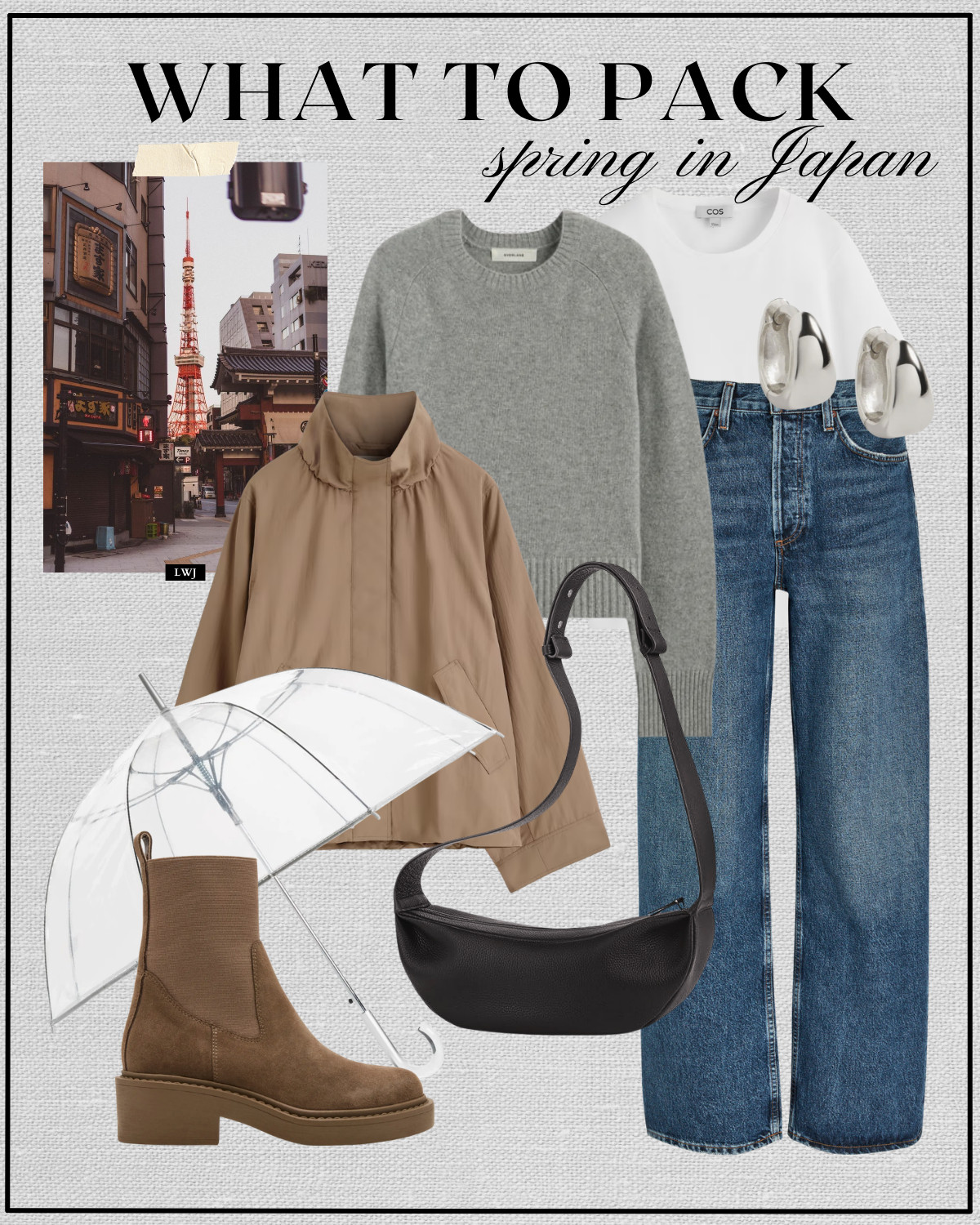spring outfit inspo for japan

spring jacket / gray sweater / tee / agolde wide leg jeans / lug sole waterproof boots / minimal leather crossbody  

 

#LTKTravel