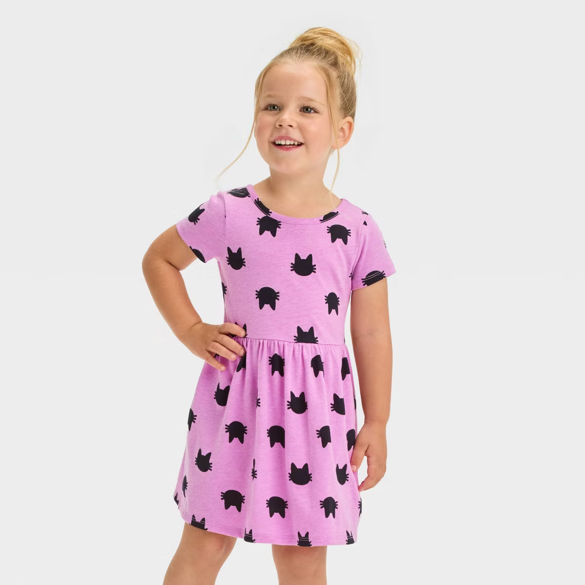 Toddler Girls' Short Sleeve Halloween Printed Dress - Cat & Jack™ | Target