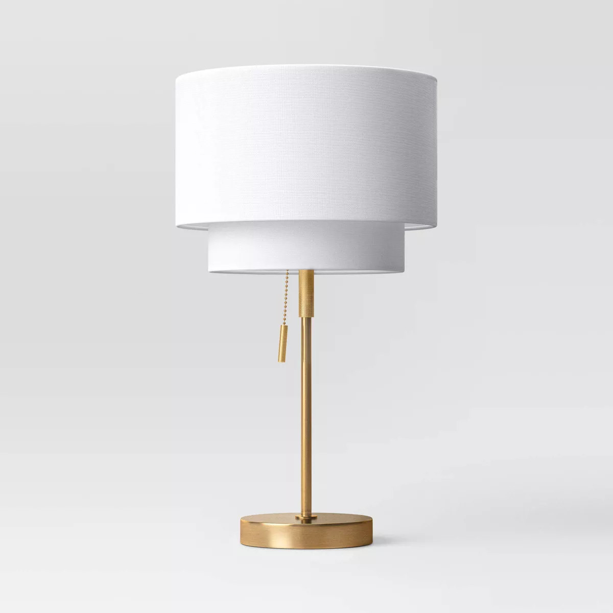 Double Shade Knurled Collection Table Lamp Gold - Threshold™ | Target