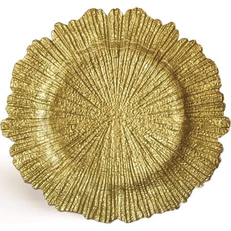 Fashion Gold Glass Reef Charger (13.5 X 13.5) Made In China gm10875 | Walmart (US)