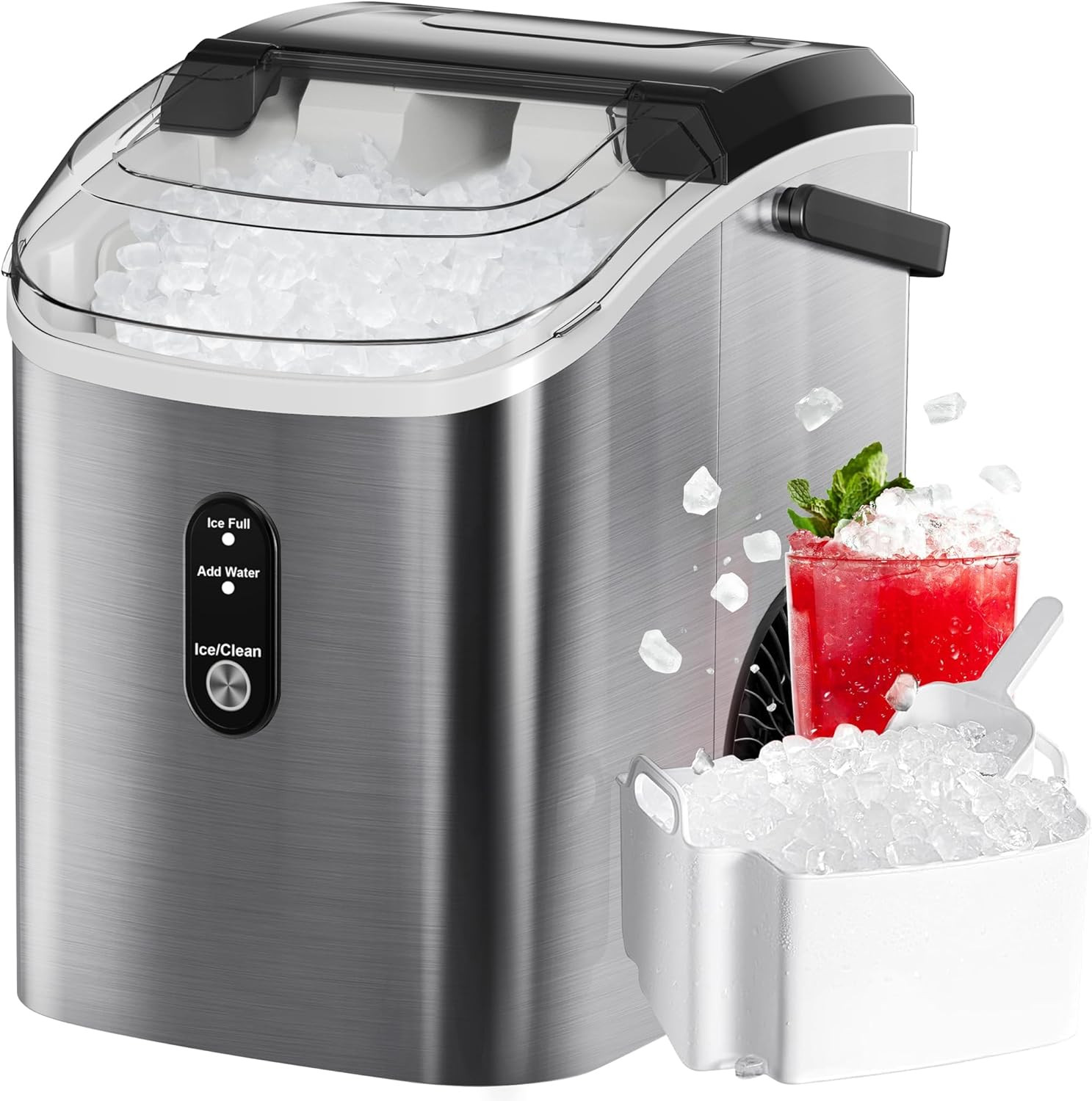 FREE VILLAGE Nugget Ice Maker Countertop, Pebble Ice Maker Machine with Soft Chewable Ice, 34lbs/... | Amazon (US)