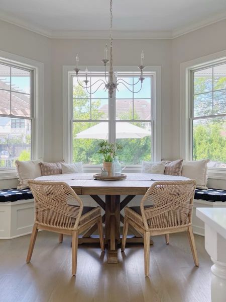 Love this oval kitchen table so much, can also take the leaf out to make it a round kitchen table!! Seadrift finish! Perfect with these comfy rattan dining chairs. 

(4/22)

#LTKhome #LTKstyletip
