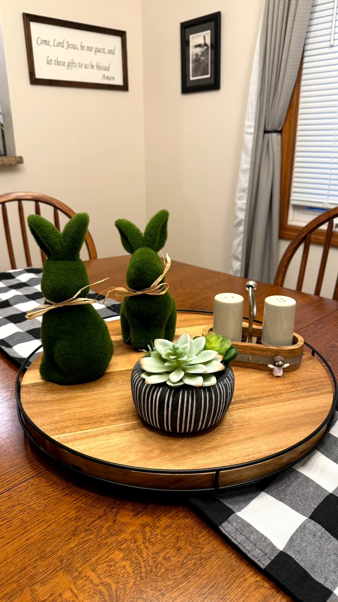 If you want an easy spring table update, start with a tray.

Styled this wood tray with flocked bunnies and layered greenery for a simple Easter centerpiece. My bunnies are from Dollar Tree and they are GOOD, but I linked similar trays and decor to get the same look.

Linked similar in different price points.

#LTKSaleAlert #LTKHome #LTKSeasonal