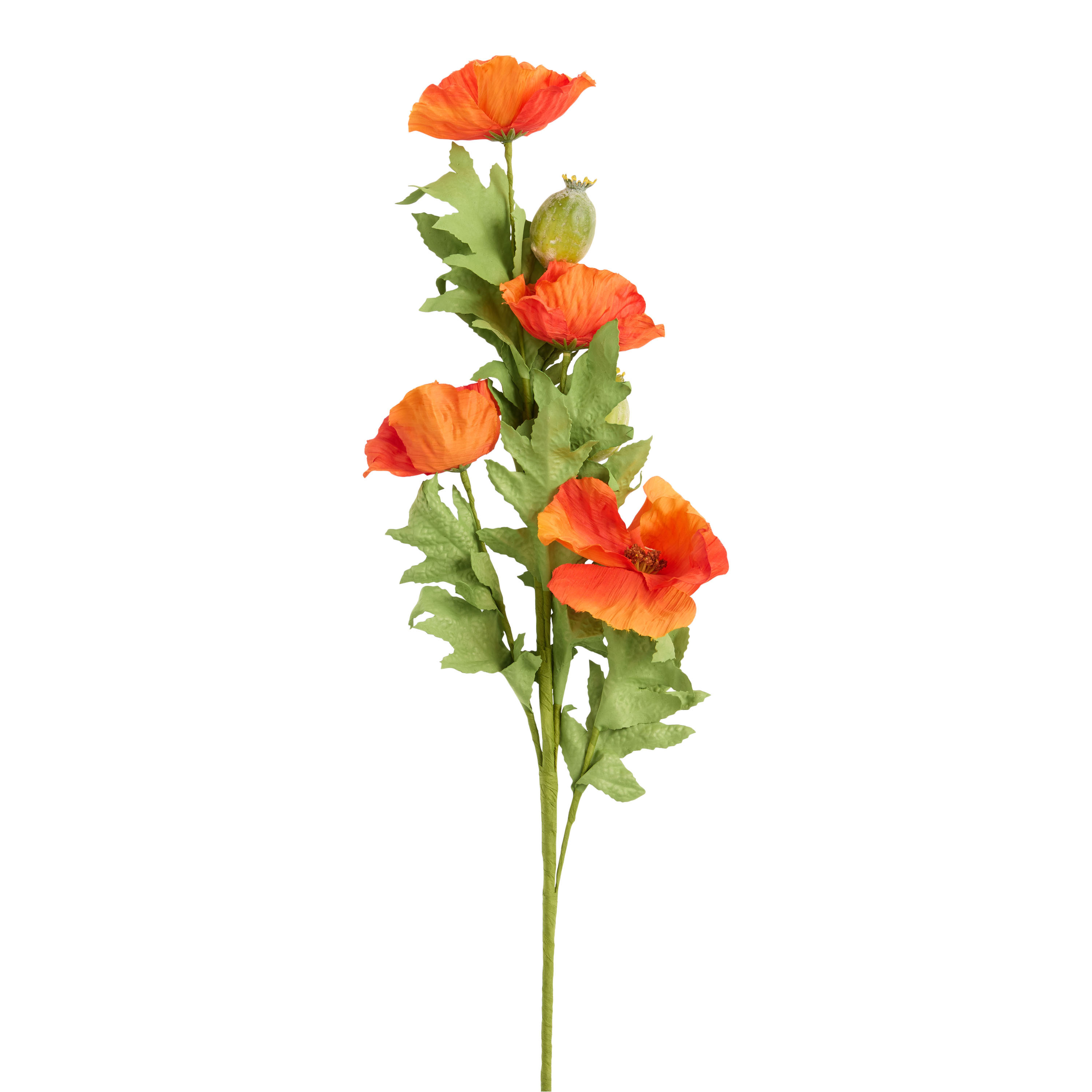 Orange Faux Wild Poppy Stem | World Market